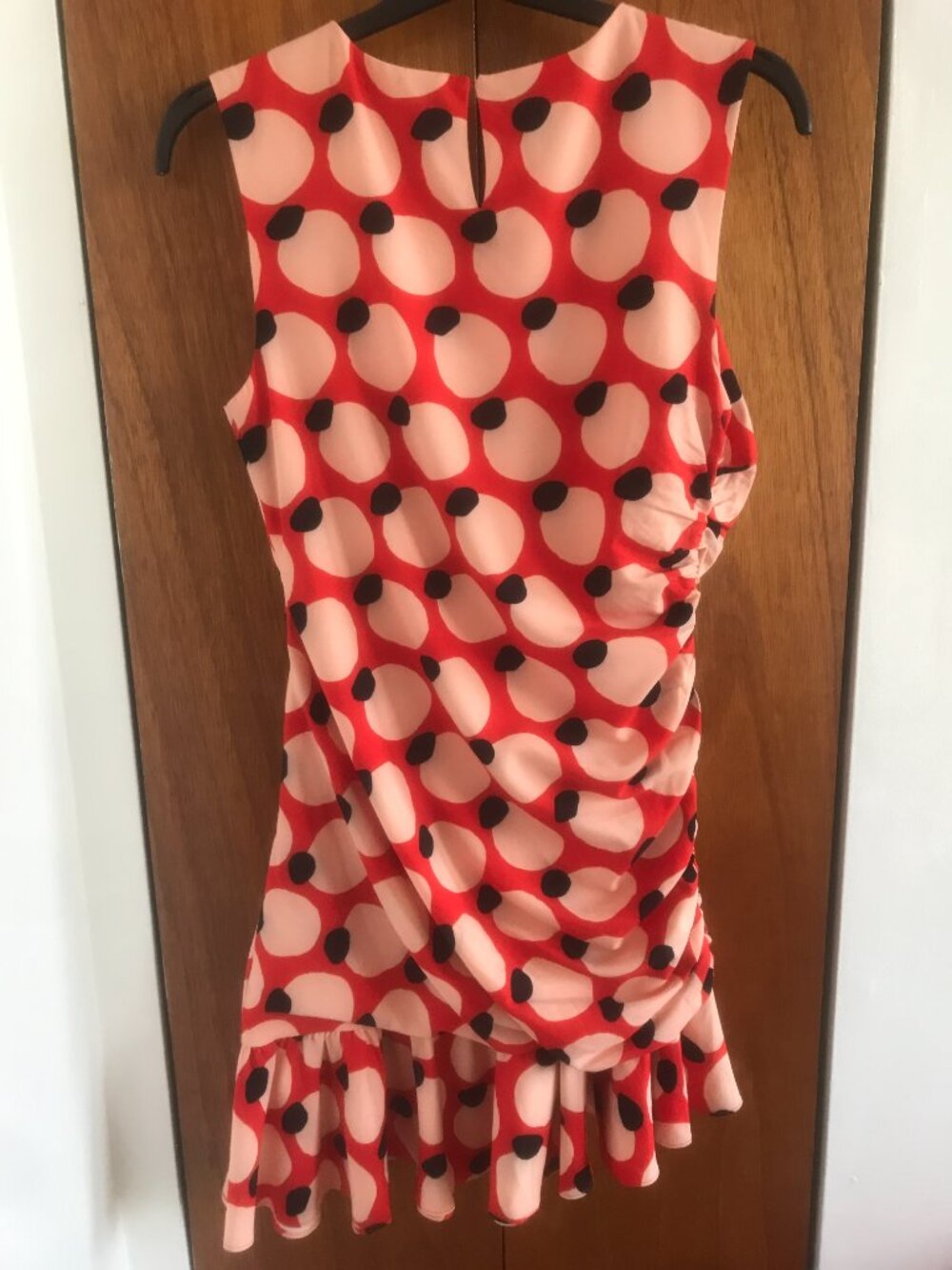 Anthropologie Hutch Sleeveless Shirred Asymmetrical Ruffle Hem Dress Size L - Picture 6 of 9